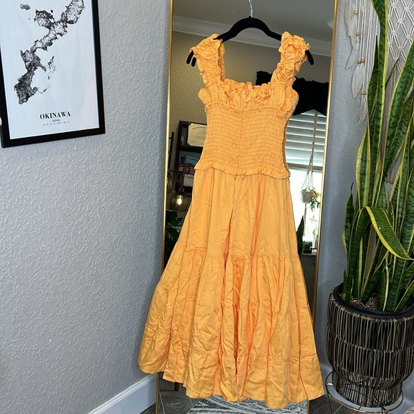 House of CB 'Phedra' Tangerine Shirred Maxi Sundress NWOT - Picture 9 of 10